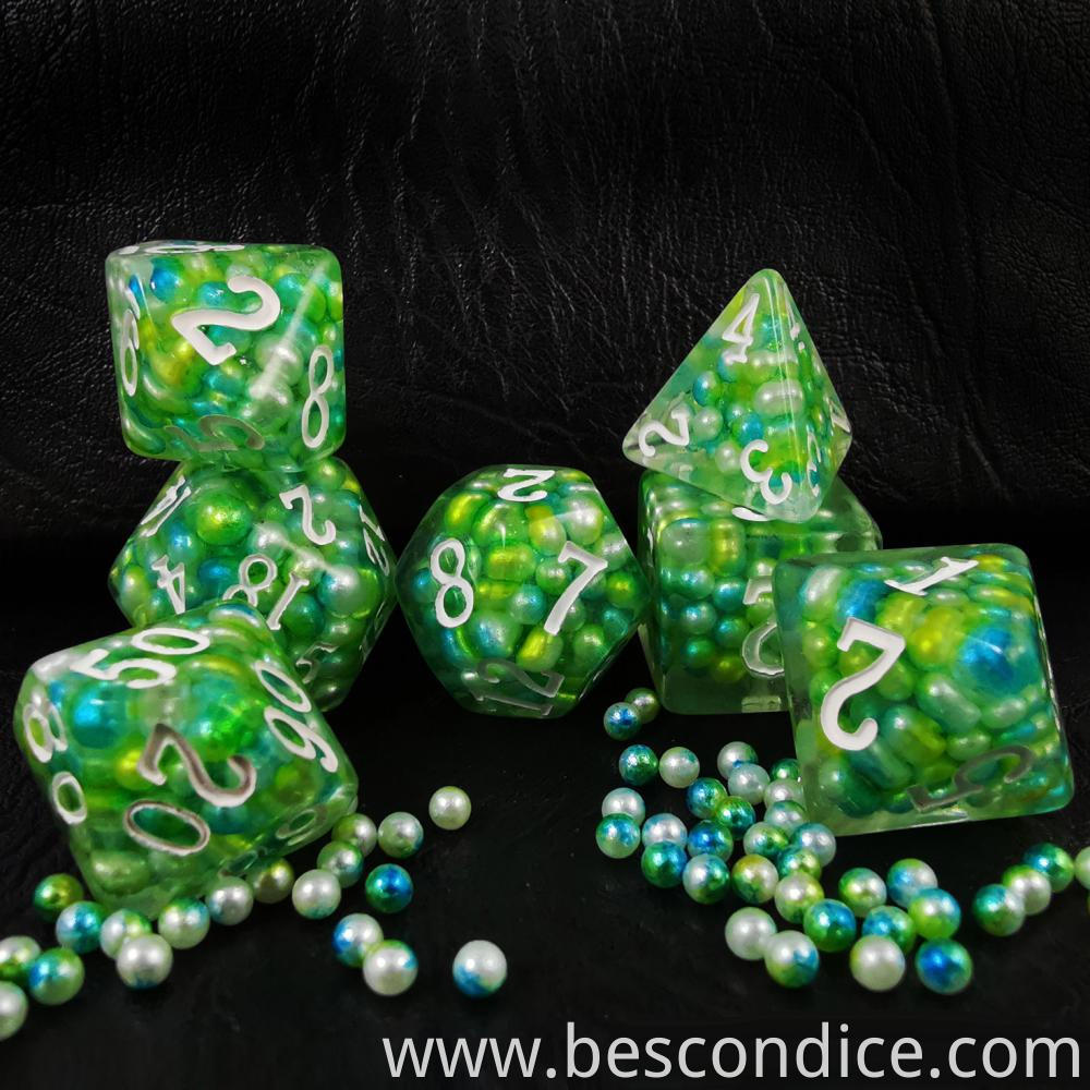 Pearl Filled Handmade Dice Polyhedral D D 2